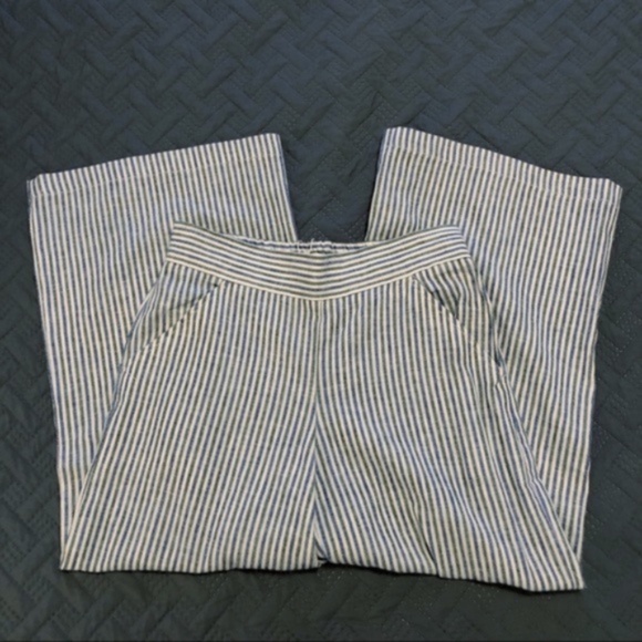 NWT Max Studio Linen Striped Wide Leg Pants - Picture 2 of 9